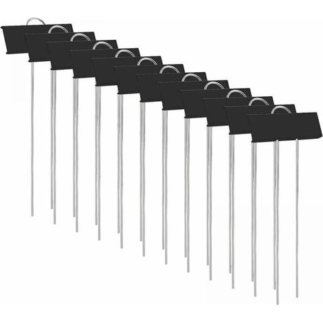 Set mit 12 rostfreien Metall-Gartenetiketten für Baumschulpflanzen, Blumen, Gemüsesamen, Garten und Baumschule (schwarz) (1/4)