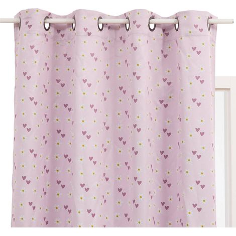 Billie-Verdunkelungsvorhang für Kinder, 140 x 260 cm, rosa, mit Herzmuster - Atmosphera créateur d'intérieur (1/4)