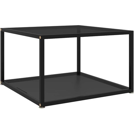 Teenpull – Couchtisch Schwarz 60x60x35 cm Hartglas (1/5)