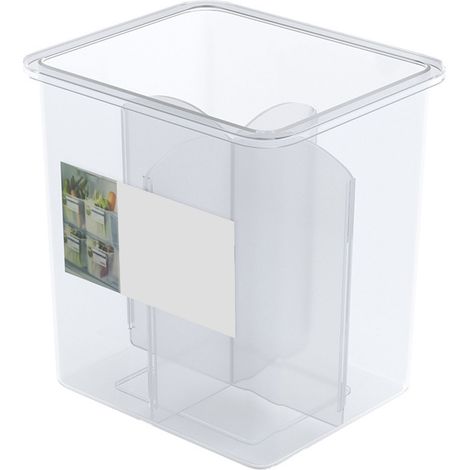 Boîte de rangement à porte latérale du réfrigérateur, 4 compartiments, organisateur transparent pour conserver les aliments classés (1/5)