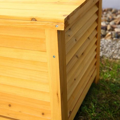 140CM Holz Auflagenbox Kissenbox Gartenbox Gartentruhe Auflagen Truhe Holztruhe