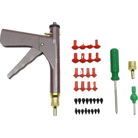 Kit de herramientas para reparación de neumáticos, diseño con ventosa, portátil y fácil de usar, color marrón. (1/2)