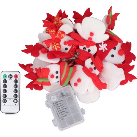 Lichterkette mit Schneemannmotiv, niedliches Schneemann-Design, 2 Meter lang, mit Fernbedienung, aus PVC und ABS, zauberhafte Girlande für die weihnachtliche Heimdekoration (1/5)