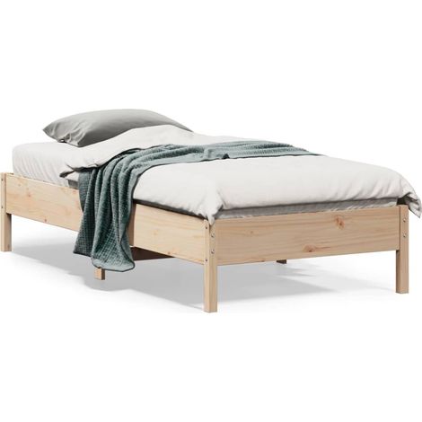 Massivholzbett ohne Matratze 75x190 cm Kiefernholz