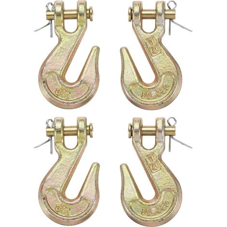 1/4" Mousqueton Chape, G70 Carbone Acier Transport Sécurité Chaîne Crochets, 4 Pcs Mousquetons Chape pour Gréement Pont Récepteur Attelages Remorque Câblage (1/5)
