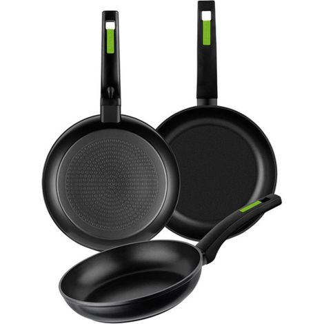 Set di 3 padelle verdi in alluminio Monix M481241