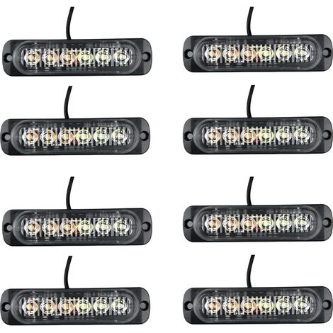 Lot de 2 feux d'avertissement camion 12 - 24 V 6 LED Lumière (1/5)
