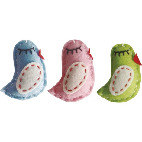 RAYHER - 3 PEZZI - UCCELLINI DI FELTRO 7,5CM
