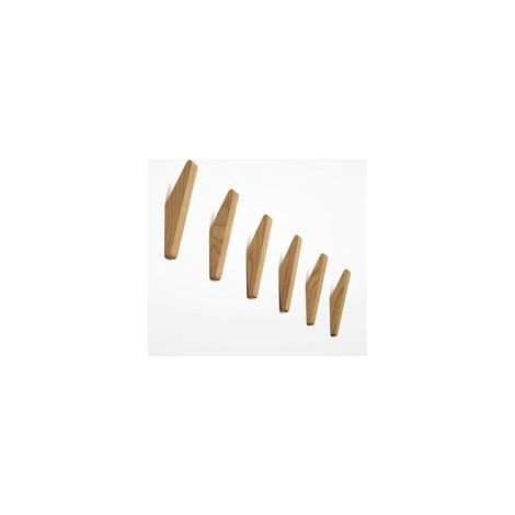 Lot de 6 crochets muraux en bois vintage, charge 5 kg, pour manteaux, chapeaux, clés – (1/5)