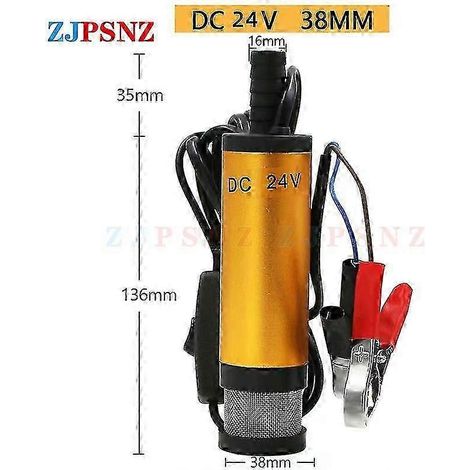 Elektrische Ölpumpe für Autos, 38 mm x 51 mm, 12 V/24 V, zum Pumpen von Diesel, Kraftstoff, Wasser, für Camping, Angeln und Unterwasseranwendungen.
