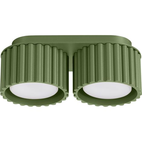 Plafoniera Aura 2 GX53 verde oliva in alluminio Sollux SL.1798 (1/5)