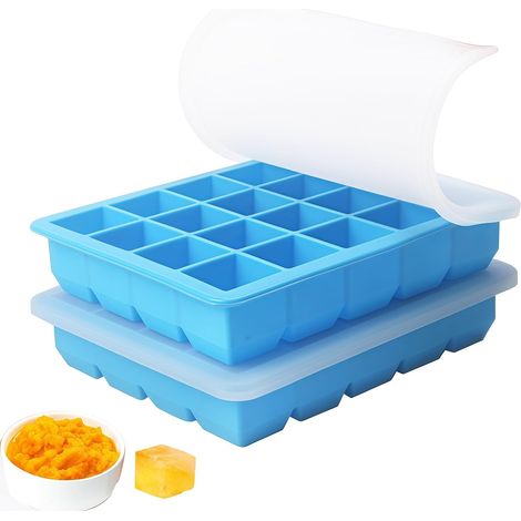 Moule à glaçons, bac à glaçons et Moule à glaçons en Silicone, Moule à glaçons avec Couvercle pour Stockage d'herbes, concentré de tomates, oignons et Plus (4x5) (1/5)
