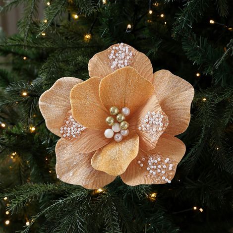 Bouquet De Fleurs Artificielles - Décoration De Noël Pour Bureau Et Intérieur - Jaune - 24 x 20 cm - 1 Pièce (1/5)