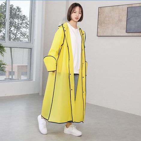 Poncho de pluie adulte 902 Jaune XL EVA Imperméable cyclisme randonnée double visière protection intégrale (1/5)