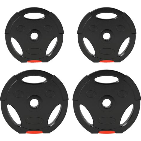 Ensemble de disques de poids, en fonte durable, compatibilité standard, noir (1/5)