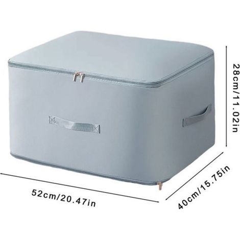 Grand sac de rangement pliable 52 x 40 x 28 cm, pour vêtements, couettes, couvertures, armoire sous le lit (gris) (1/5)