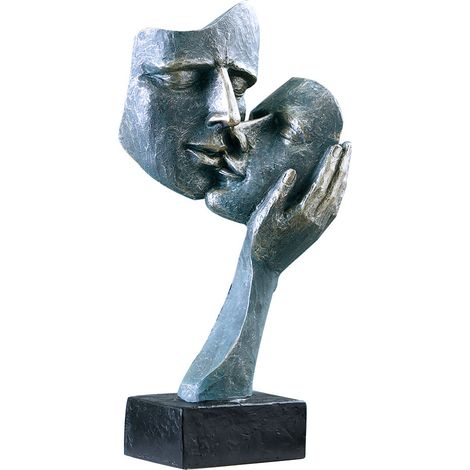 Buste décoratif exclusif pour les amoureux de la sculpture en céramique noire/argentée (1/5)
