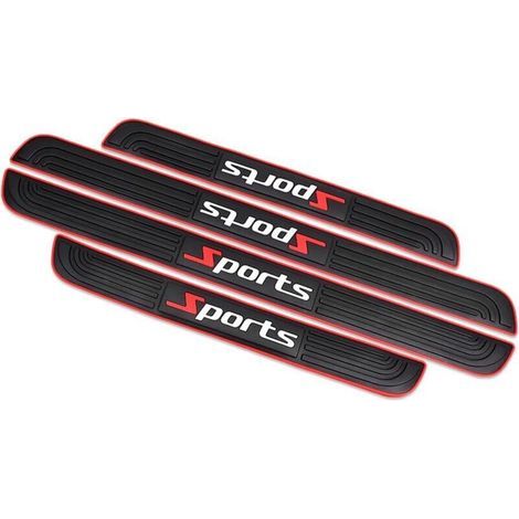 Autocollants Seuil Porte, 4pcs Protection Seuil Portière, Barres Seuil Porte Voiture, Seuil Protecteurs Autocollant, Seuil Porte Voiture, Bandes de protection Anti-salissures Caoutchouc Souple (1/4)