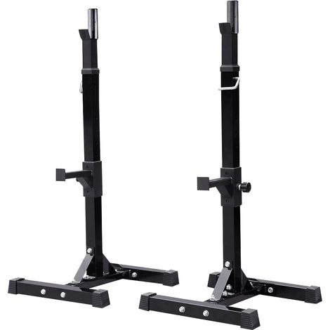 Yaheetech Coppia Rastrelliere Porta Bilancieri Supporti per Bilanciere Max 250 kg Squat in Acciaio Altezza Regolabile 2 Pezzi