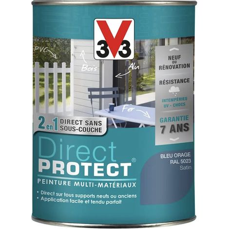 Peinture Glycéro Multi-matériaux V33 Direct Protect Bleu orage 1,5 L (1/4)
