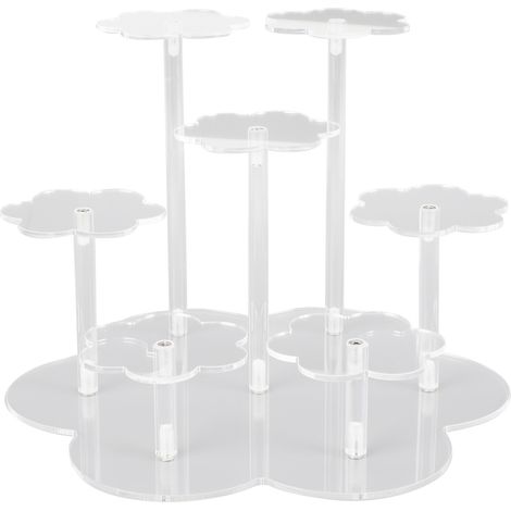 Support transparent pour figurines, présentoir à parfum, organisateur de rangement pour cupcakes et desserts, décoration de comptoir et bureau. (1/5)
