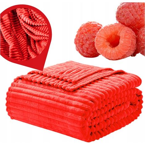 Valentinstagsdecke, geprägte Streifen, rot, 200 x 220 cm, große Bettdecke
