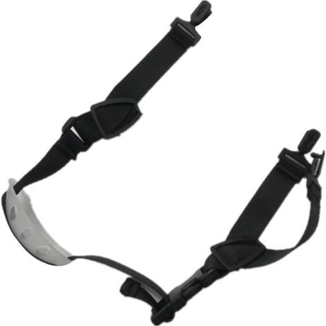 Sangle de Casque de Sécurité Réglable en Acier Ajustement de Longueur et Confort pour Chantier, Jugulaire Noire Robuste et Solide (1/5)