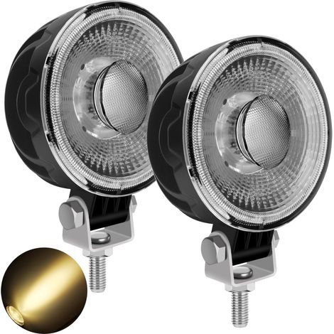 3 pouces blanc LED lampe de travail, projecteur 12V 24V LED lampe auxiliaire moto ATV camion bateau tracteur excavateur remorque chariot élévateur lampe de travail brouillard (1/5)