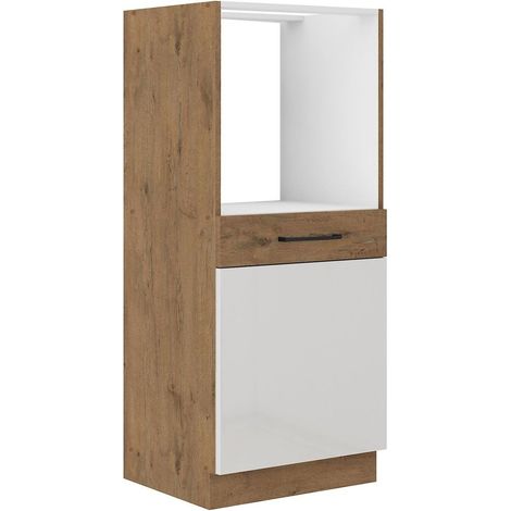 Vigo Midischrank 60 Eiche Lancelot Weiß Hochglanz Küchenzeile Küchenblock Küche (1/4)