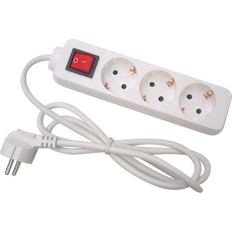 STROMVERSORGUNG, 3 AUSGÄNGE MIT SCHALTER - 3 M KABEL VELLEMAN EB3S-3-G (1/4)