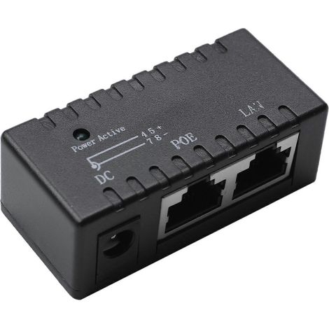 Poe Poe Injector Rj45 Dc 5.5Mm x 2.1Mm Adapter Connector(Black)-- (1/5)