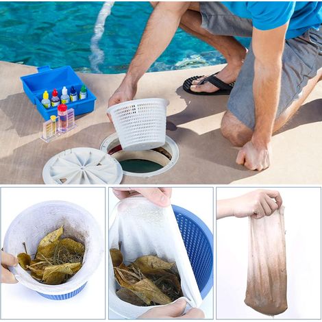 Lot de 5 chaussettes de skimmer pour piscine, Filtre pour panier de piscine, Accessoire pour nettoyage de piscine, nettoyage de bassin, élimine, la mousse, le pollen (1/3)