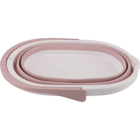 Seau de vadrouille pliable robuste PP grande capacité poignée Portable multifonction lavage de voiture pour la maison salle de bain Patio rose (1/5)