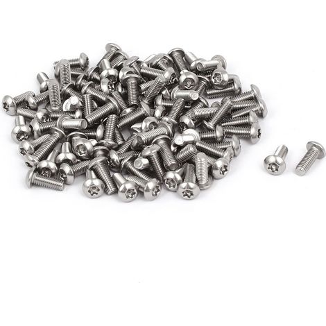 M3x8mm Vis Inviolable Tête Bombée Torx Bouton 304 Acier Inoxydable Sécurité 100Pcs (1/4)