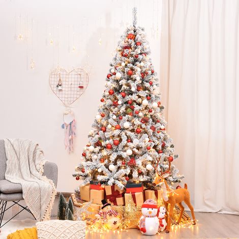 Arbre de Noël Artificiel 225 CM avec 450 LED 1010 Branches Matériel PVC Sapin de Noël avec Socle en Métal Décoration de Noël (1/2)