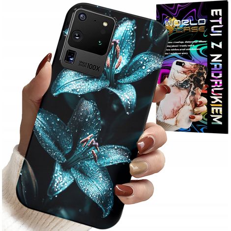 Hülle für Samsung Galaxy S20 Ultra – Gehäuse mit türkisfarbenen Lilien + Folie (1/5)