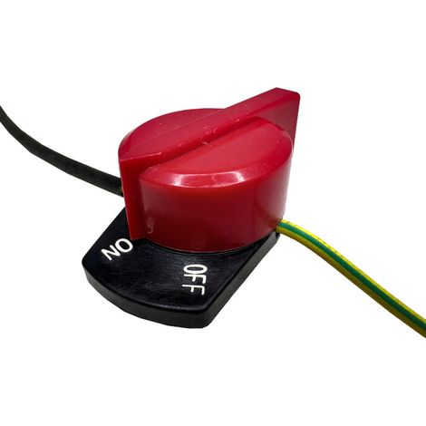 Ein-/Aus Drehschalter Mechanischer Regler mit Ringkabelschuh und Steckkontakt für Gartenhäcksler uvm. (1/4)