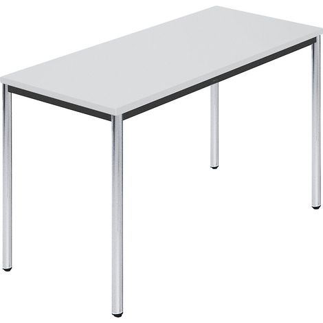 Table rectangulaire en tube rond chromé, 1200 x 600 mm gris (1/4)