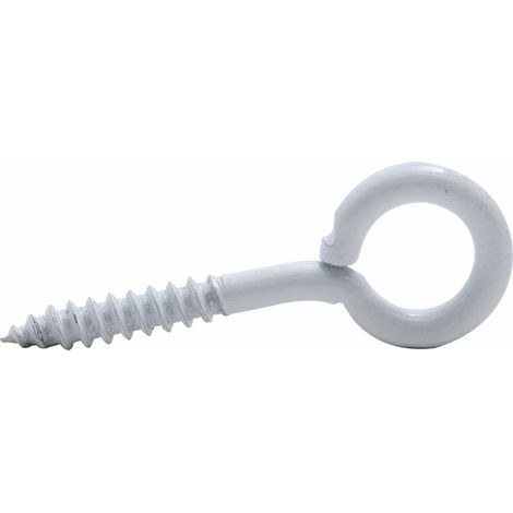Piton à visser plastifié blanc filet bois Viswood 4x30mm (lot de 6 pitons)