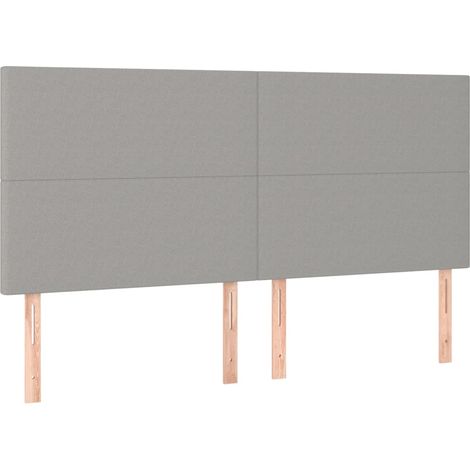 Testiera per dormire accessorio per camera da letto 4 parti 100 x 5 x 78/88 cm tessuto grigio chiaro TDL0206046