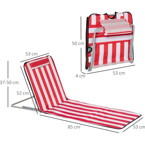 Transat pliable, lot de 2 (dossier réglable sur 5 positions, sac de rangement inclus), rouge (1/5)