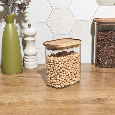 Bocal - Home Deco Factory - Heritage - Borosilicate - Empilable - Transparent Et Marron