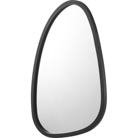 Specchio da parete asimmetrico 62 x 50 cm nero opaco 030007905