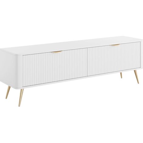 Meuble TV Lectum, Blanc, Le nombre de portes: 0, Nombre de tiroirs: 0, 164x52x38cm (1/5)