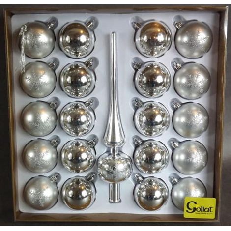 Set mit 20 Christbaumkugeln und Aufsätzen, HD6021-4358A04SV