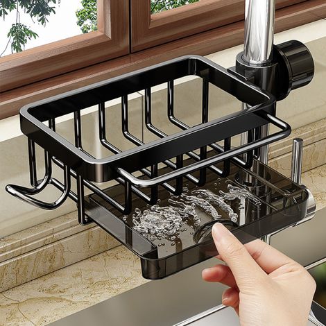 Support de rangement pour robinet, porte-éponge à placer au-dessus du robinet (1/4)