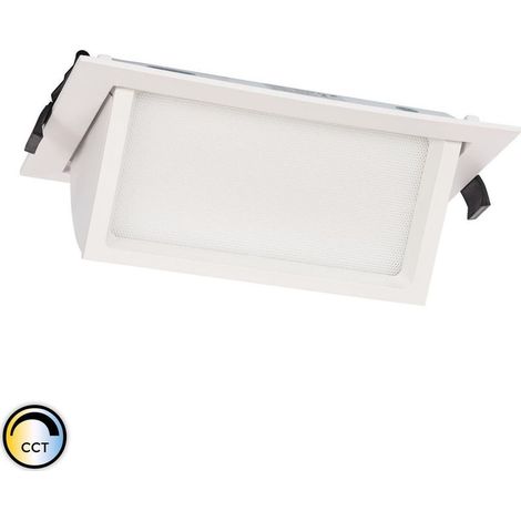Downlight LED 46W Rectangulaire Orientable Chip OSRAM CCT Sélectionnable 120 lm/W LIFUD Coupe 210x125 mm No Flicker (3000K - 4000K - 6000K) Sélectionnable (1/5)