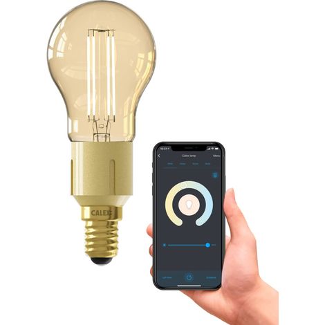 Ampoule intelligente E14, avec application et commande vocale (4,5 W), ampoule LED Wifi à filament à intensité variable, lampe wifi blanc chaud (1/5)