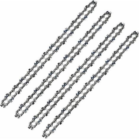 pair Lot de 4 Chaînes Tronçonneuse 52 Maillons Pas 3/8 LP Jauge 050 1.3mm Faible Rebond Pour Guide 14 Pouces 35 cm