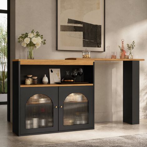 Table extensible 138-193x39x105 cm avec rangements HAVRYA (1/5)